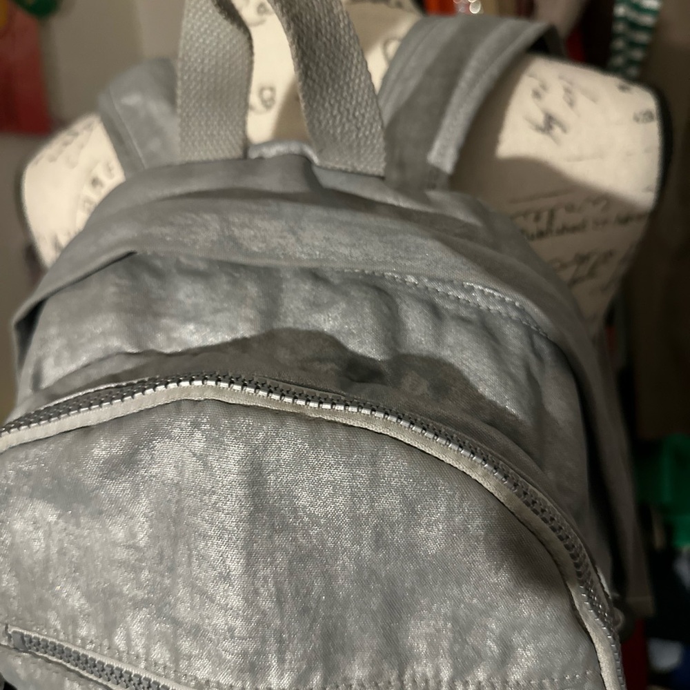 Kipling Metallic Gray Backpack - image 6